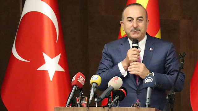 Dışişleri Bakanı Mevlüt Çavuşoğlu Üsküp'te konuştu.   