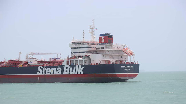 Stena Impero, a British-flagged vessel owned by Stena Bulk, is seen at Bander Abass port, in this undated handout photo
