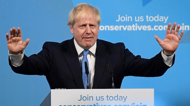 Boris Johnson speaks after being announced as Britain's next Prime Minister at The Queen Elizabeth II centre in London, Britain 