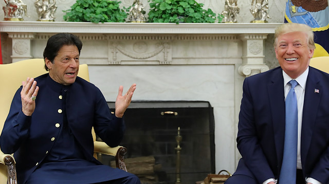 Pakistan’s Prime Minister Imran Khan meets with U.S. President Donald Trump in the Oval Office of the White House in Washington, U.S., July 22, 2019. REUTERS/Jonathan Ernst

