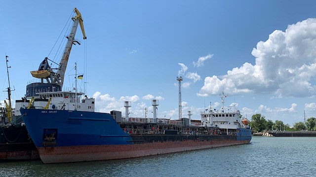 File photo: A view shows the Russian tanker, now called Nika Spirit and formerly named Neyma, which was detained by the Ukrainian security service in the port of Izmail, Ukraine in this handout picture obtained by Reuters 