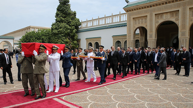 Tunus Cumhurbaşkanı Sibsi'nin cenaze töreni Cumhurbaşkanlığı Kartaca Sarayı'nda düzenlendi.