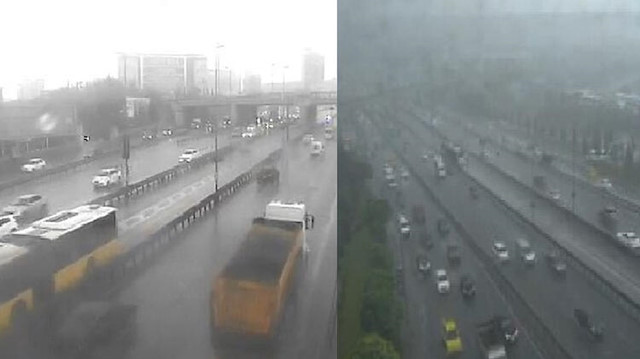 İstanbul'da etkili olan sağanak yağış