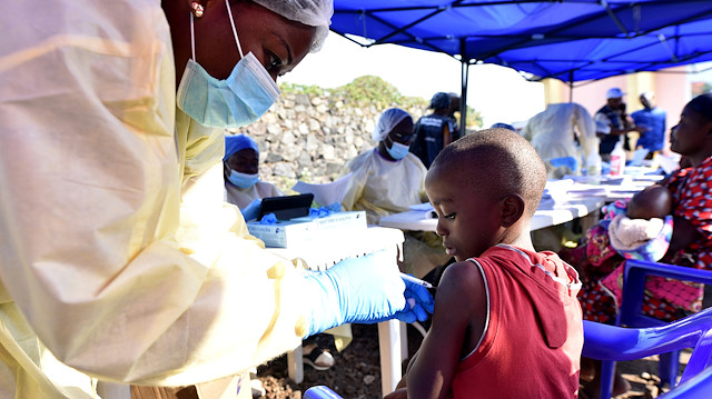 File photo: A Congolese health worker administers ebola vaccine to a child at the Himbi Health Centre in Goma, Democratic Republic of Congo