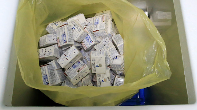 Boxes of anti-dengue vaccine Dengvaxia are placed inside a freezer for storage at the Manila 