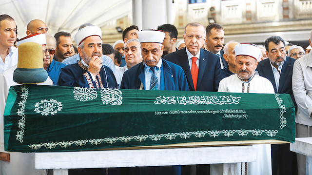 Cenaze törenine Cumhurbaşkanı Erdoğan da katıldı.
