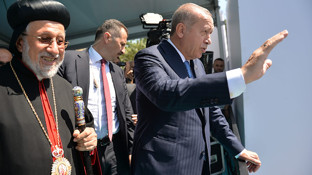 Cumhurbaşkanı Erdoğan, temel atma törenine katıldı. 