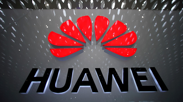 File photo:  A Huawei company logo is pictured at the Shenzhen International Airport