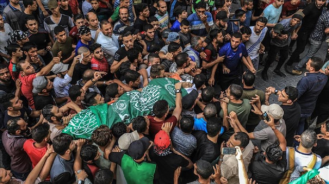 تشييع جثمان فلسطيني استشهد برصاص إسرائيلي شمالي غزة