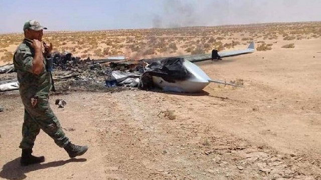 Libya'da düşürülen insansız hava aracı.