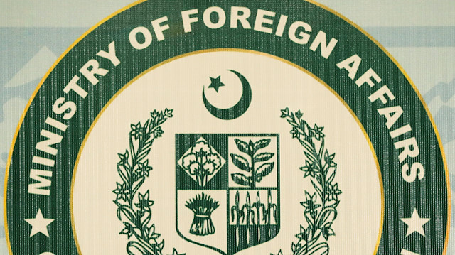 The logo of the Pakistan's Ministry of Foreign Affairs (MoFA), is seen 