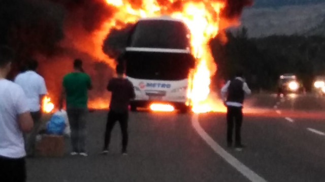 otobüs yangını