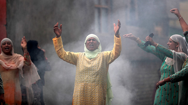 File photo: Women shout slogans during a protest following restrictions after the government scrapped the special constitutional status for Kashmir, in Srinagar August 14, 2019