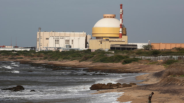 File photo: A policeman walks on a beach near Kudankulam nuclear power project in the southern Indian state of Tamil Nadu, September 13, 2012. 
