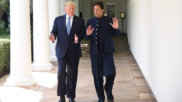 ABD Başkanı Donald Trump ile Pakistan Başbakanı İmran Han.