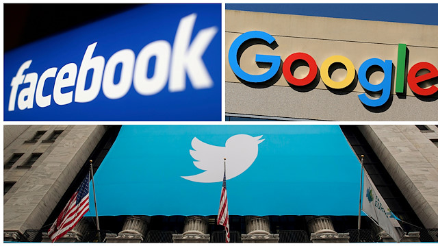 Facebook, Google and Twitter logos 