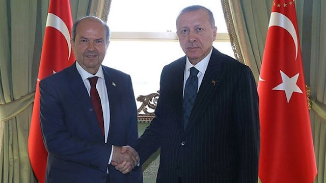 Turkish President Recep Tayyip Erdoğan & Turkish Cypriot Prime Minister Ersin Tatar