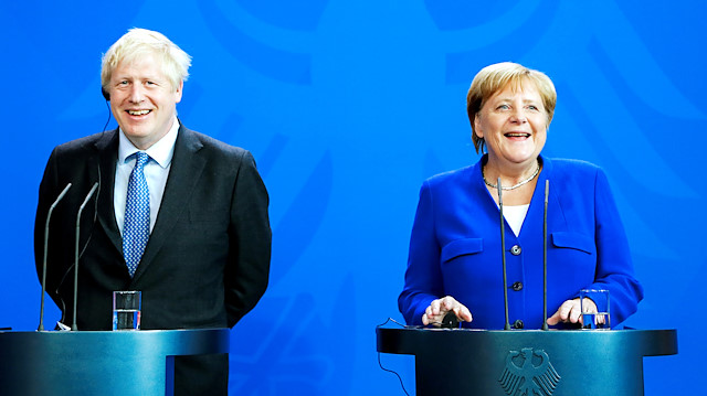 German Chancellor Angela Merkel and Britain's Prime Minister Boris Johnson 