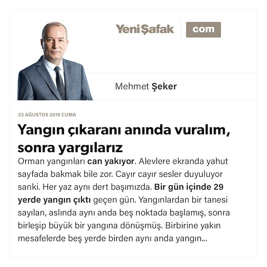 Yangın çıkaranı anında vuralım, sonra yargılarız