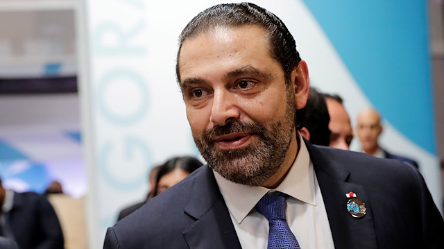 FILE PHOTO: Lebanon's Prime Minister Saad Hariri gestures during the Paris Peace Forum after the commemoration ceremony for Armistice Day, 100 years after the end of the First World War, in Paris, France November 11, 2018. Thomas Samson/Pool via REUTERS/File Photo  
