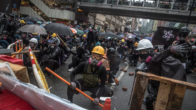 Hong Kong’da olaylı protesto: 36 gözaltı