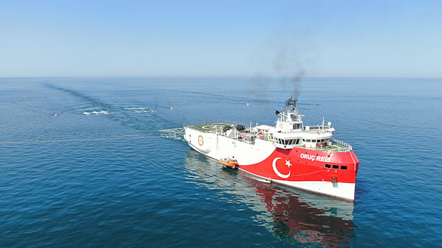 Oruç Reis sismik araştırma gemisi Akdeniz'e indi.