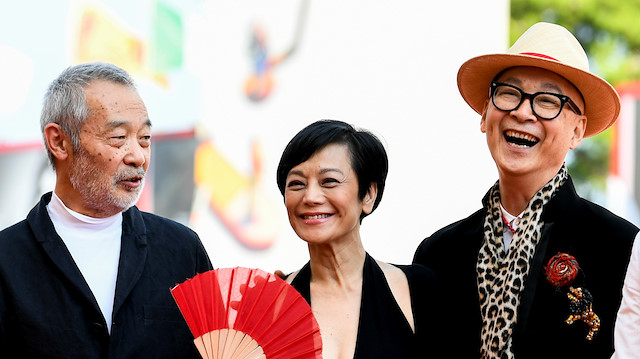 The 76th Venice Film Festival - Animated film "Ji Yuan Tai Qi Hao (No. 7 Cherry Lane)" in competition - Arrivals - Venice, Italy September 2, 2019 - Actors Tian Zhuangzhuang, Sylvia Chang, and director Yonfan pose. REUTERS/Piroschka van de Wouw

