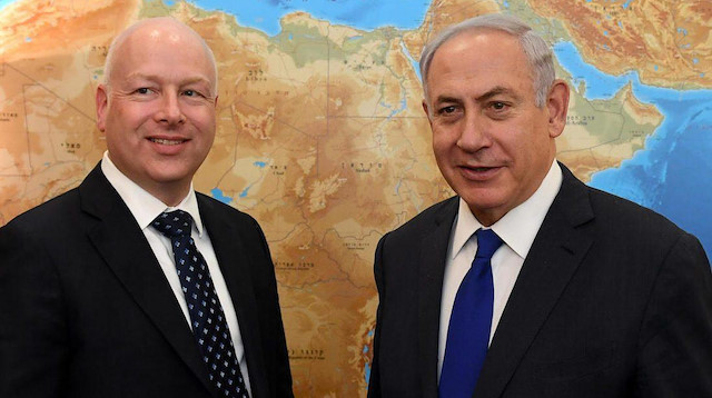 ABD'nin Orta Doğu Özel Temsilcisi Jason Greenblatt ile İsrail Başbakanı Netanyahu.