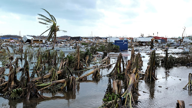 Damage in the aftermath of Hurricane Dorian on the Great Abaco island town of Marsh Harbour, Bahamas, September 4, 2019. 