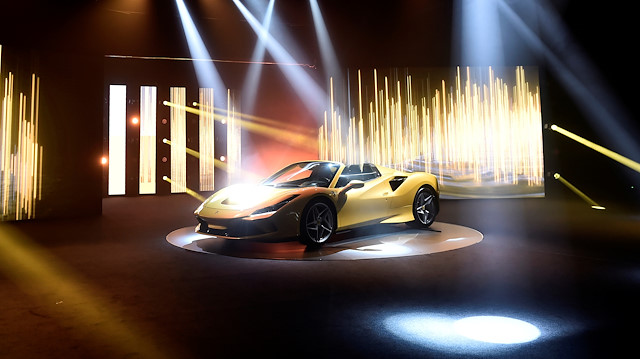 Ferrari F8 Spider is unveiled during a presentation of two new Ferrari models at an event at the company's headquarters in Maranello, Italy, September 9, 2019. 