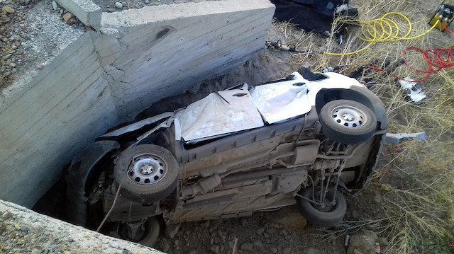 Erzurum'da kaza yapan aracın son hali