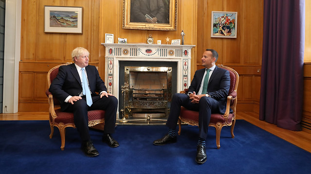 British Prime Minister Boris Johnson meets with Irish Taoiseach Leo Varadkar in Government Buildings during his visit to Dublin, Ireland September 9, 2019