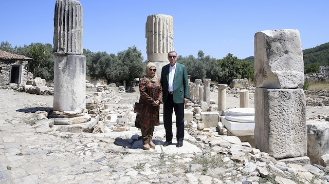 Cumhurbaşkanı Erdoğan, geçtiğimiz ay Stratonikeia Antik Kenti'ni ziyaret etmişti.