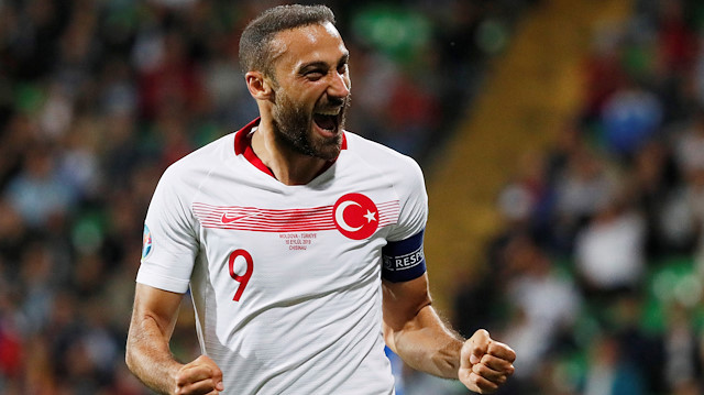 Cenk Tosun'un Moldova maçındaki gol sevinci