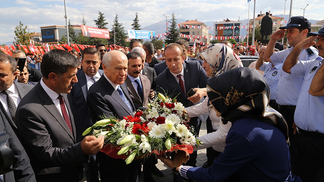 MHP Genel Başkanı Devlet Bahçeli, coşkuyla karşılandı. 