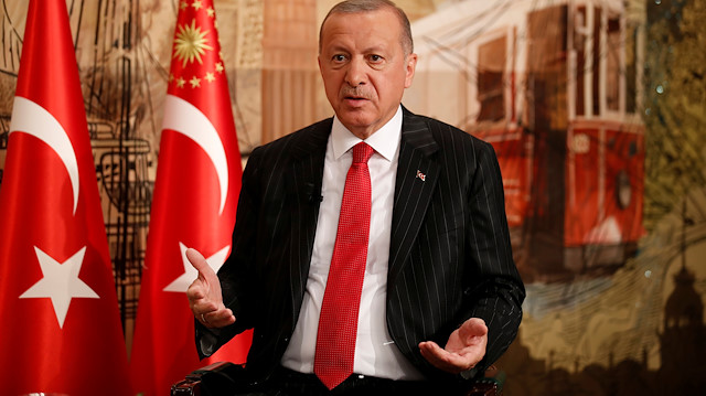 Turkish President Tayyip Erdogan speaks during an interview with Reuters in Istanbul, Turkey, September 13, 2019. REUTERS/Umit Bektas

