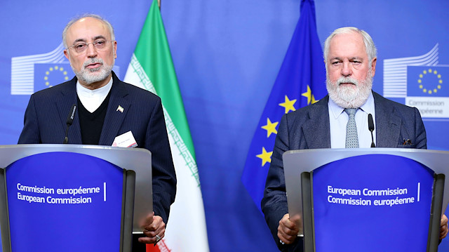 Ali Akbar Salehi - Miguel Arias Canete press conference in Brussels

