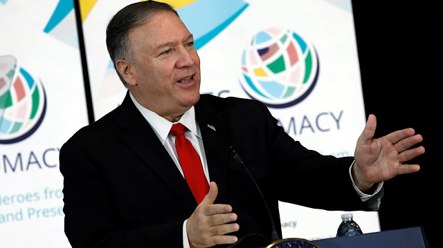 U.S. Secretary of State Mike Pompeo delivers remarks at the Heroes of U.S. Diplomacy Launch Event at the State Department in Washington, U.S., September 13, 2019. REUTERS/Yuri Gripas

