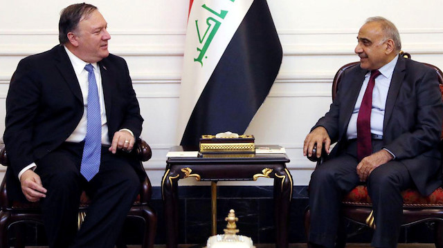 Iraq's Prime Minister Adel Abdul Mahdi meets with U.S. Secretary of State Mike Pompeo in Baghdad, Iraq May 7, 2019. Picture taken May 7, 2019. Iraqi Prime Minister Media Office/