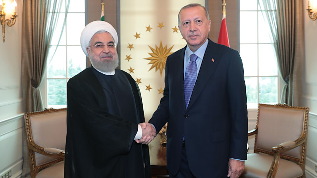 Cumhurbaşkanı Recep Tayyip Erdoğan ve İranlı mevkidaşı Hasan Ruhani.