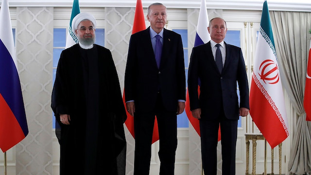 İran Cumhurbaşkanı Ruhani - Cumhurbaşkanı Erdoğan - Rusya Devlet Başkanı Putin