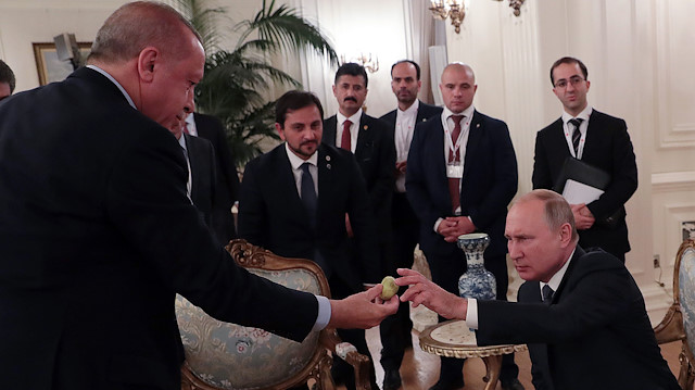 Cumhurbaşkanı Erdoğan, Rus lider Putin'e incir ikramında bulundu