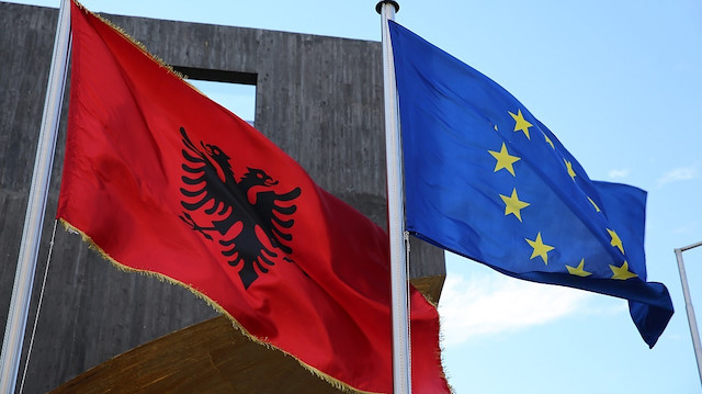 Albania-EU flags
