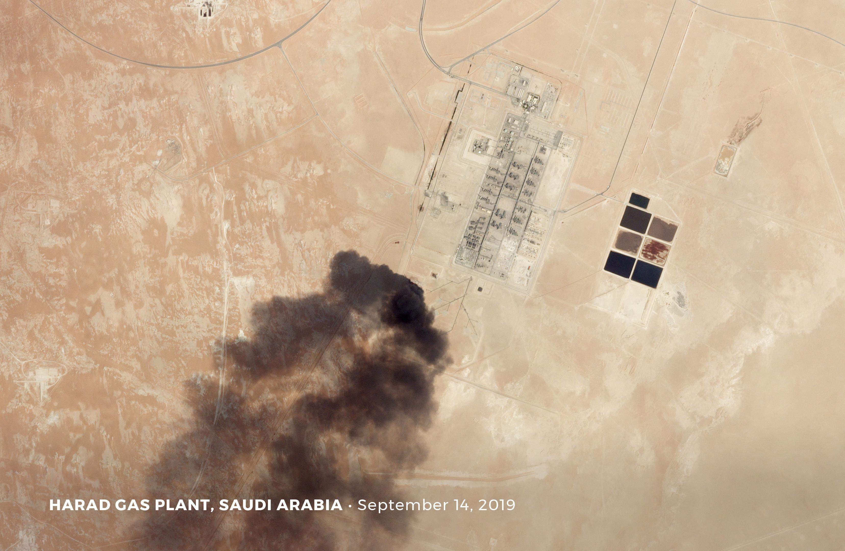 Aramco saldırısının ardından tesislerdeki hasar uzaydan görüntülendi.