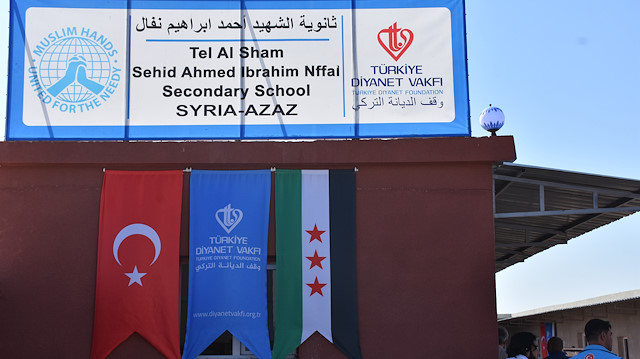 رئيس وقف الديانة التركي يفتتح مدرستين في أعزاز السورية