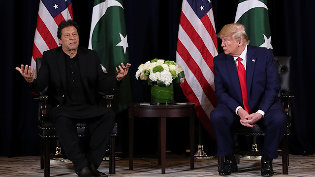 U.S. President Donald Trump holds a bilateral meeting with Pakistan's Prime Minister Imran Khan on the sidelines of the annual United Nations General Assembly meeting in New York City, New York, U.S., September 23, 2019