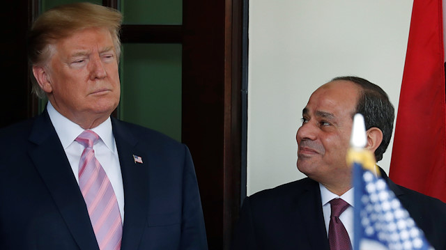ABD Başkanı Donald Trump ve Mısır'da başa darbeyle geçen Abdulfettah es-Sisi.
