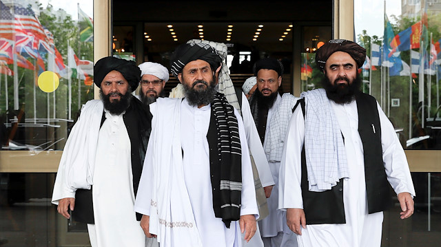 File photo: Members of a Taliban delegation are seen at the picture