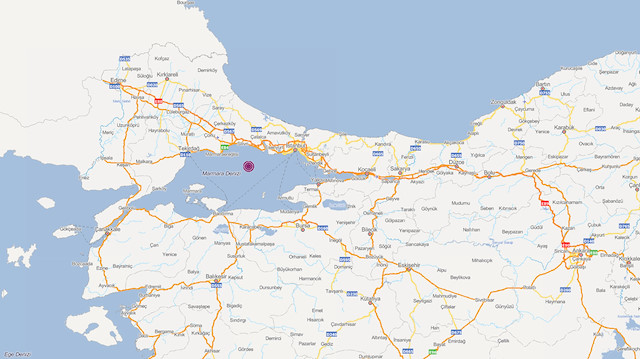 İstanbul'da meydana gelen depremin üs bölgesi.