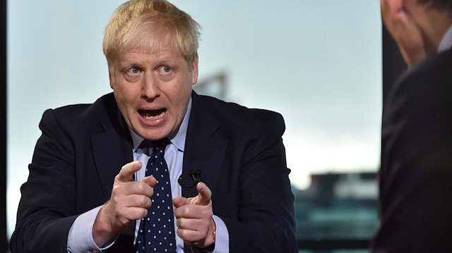 Britain's Prime Minister Boris Johnson appears on BBC TV's The Andrew Marr Show in Salford, Manchester, Britain, September 29, 2019. Jeff Overs/BBC/